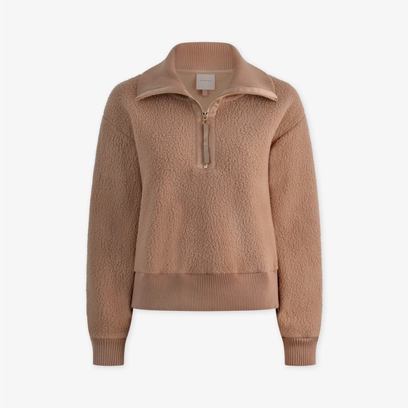 Varley Roselle Half Zip Teddy Fleece Pullover Sweatshirt Tan Size Medium - Picture 4 of 13
